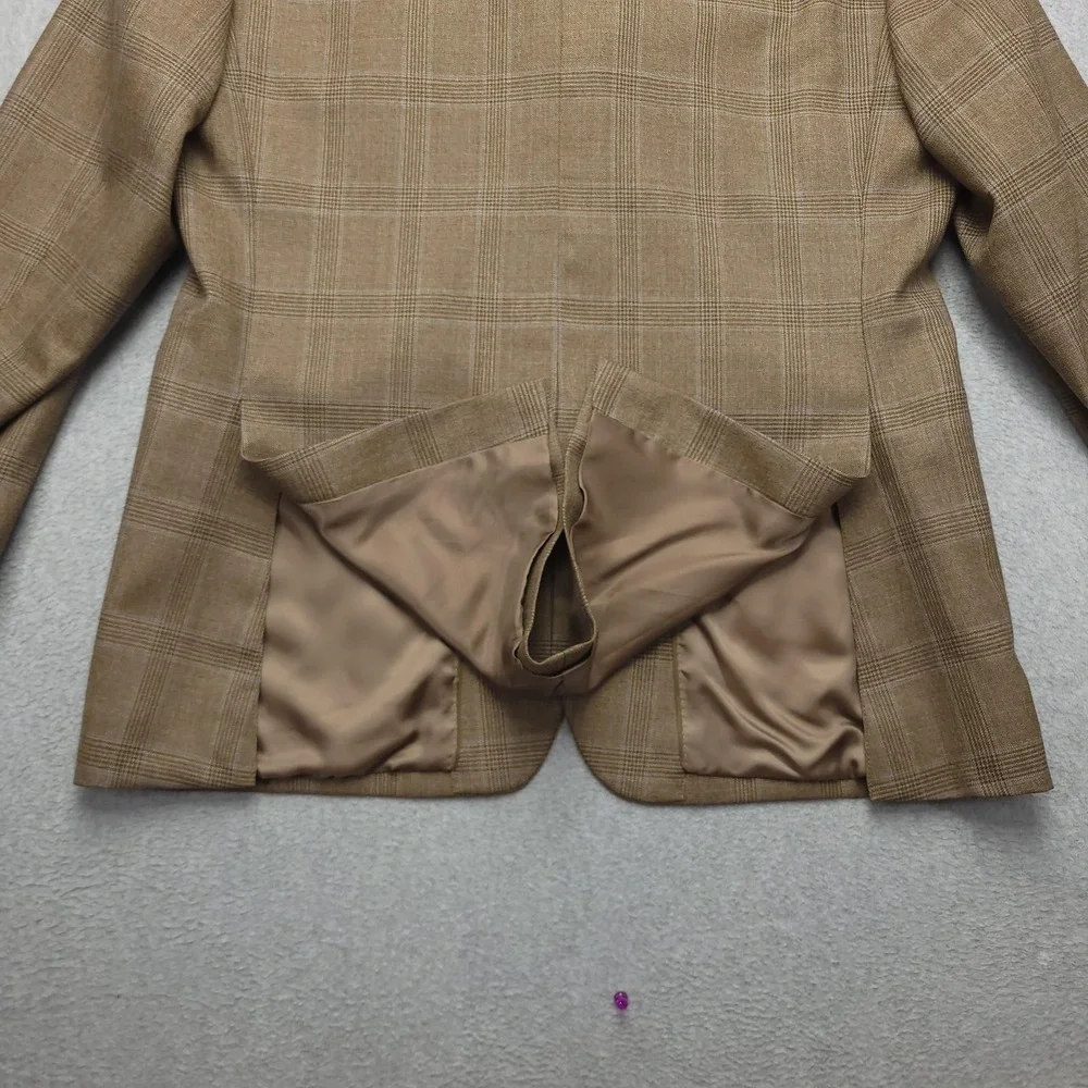 Jos A Bank Signature Blazer Mens 42R Brown Plaid Wool Tweed Sport Coat Jacket